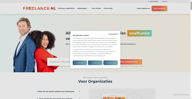 Security scan screenshot of https://freelance.nl