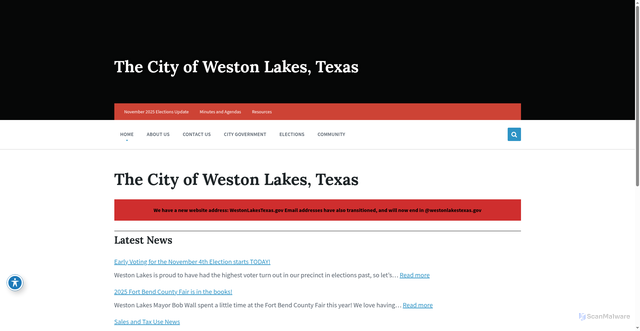 Security scan screenshot of https://westonlakestexas.gov/