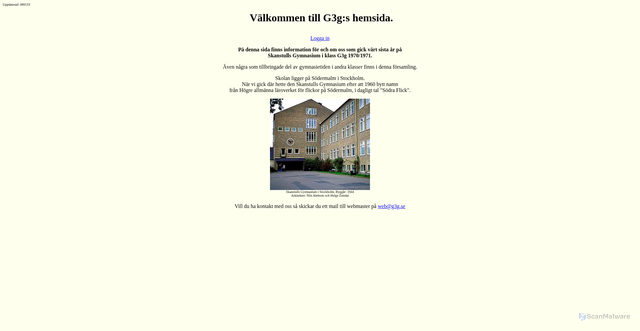 Security scan screenshot of https://g3g.se