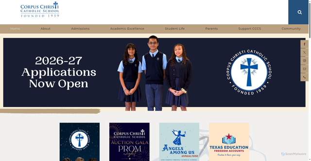 Security scan screenshot of https://corpuschristihouston.org/