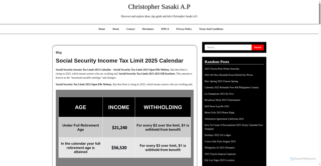 Security scan screenshot of https://christophersasakiap.pages.dev/qqhw-social-security-income-tax-limit-2025-calendar-ugpxt/