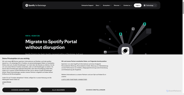 Security scan screenshot of https://spotifyportal.com