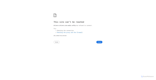 Security scan screenshot of https://drivers.drivers.mm-audio.softp.ru