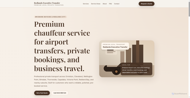 Security scan screenshot of https://redlandsexecutivetransfer.com/