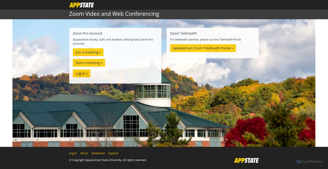 Security scan screenshot of appstate.zoom.us