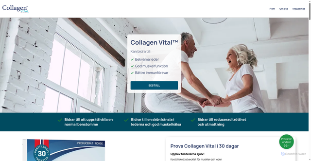 Security scan screenshot of https://collagenvital.se