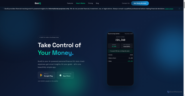 Security scan screenshot of https://buxiq.app/