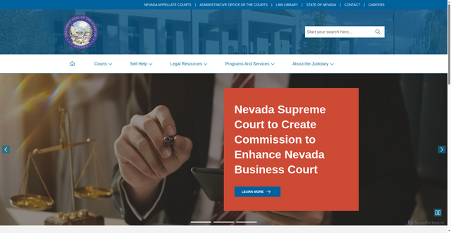 Security scan screenshot of https://nvcourts.gov/