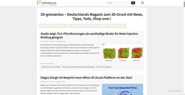 Security scan screenshot of https://www.3d-grenzenlos.de