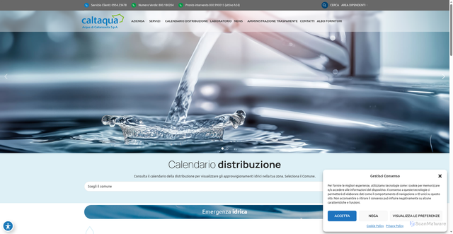 Security scan screenshot of https://www.caltaqua.it/