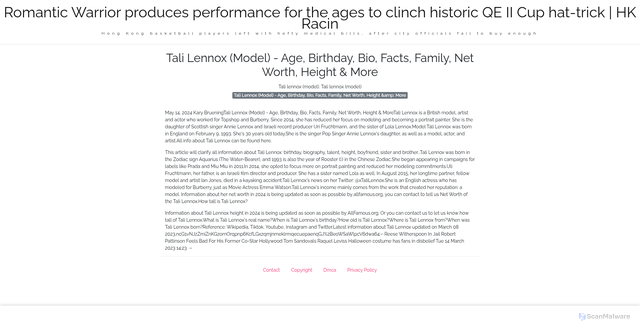 Security scan screenshot of https://taxjudgeblog-kqqq04sxqg.edgeone.app/18054-tali-lennox-model-age-birthday-bio-facts-family-net-worth-height-more.html