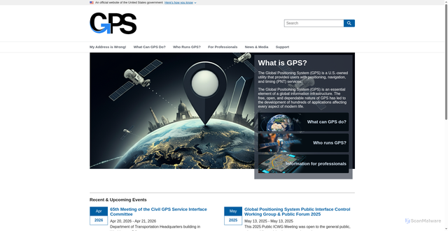 Security scan screenshot of https://www.gps.gov/