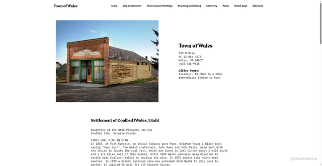 Security scan screenshot of https://www.walesutah.gov