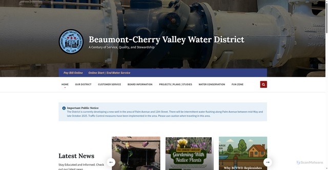 Security scan screenshot of https://bcvwd.gov/
