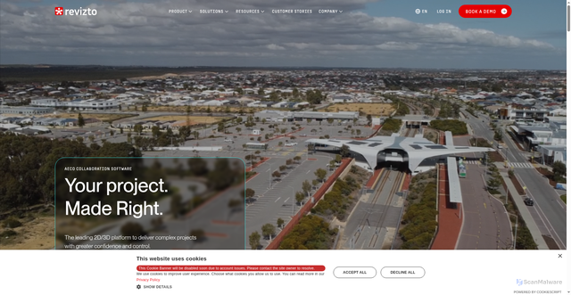 Security scan screenshot of https://virginia.revizto.com