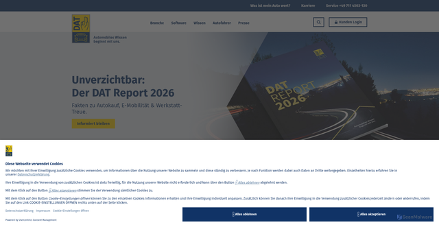 Security scan screenshot of https://dat.de