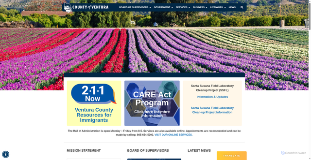 Security scan screenshot of https://venturacounty.gov/