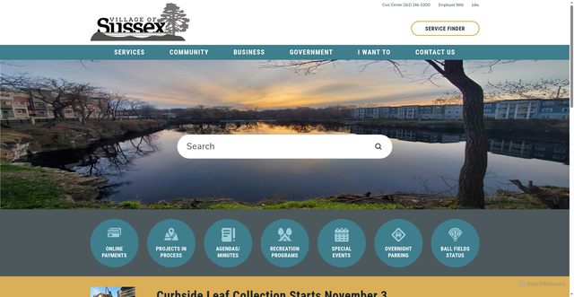 Security scan screenshot of https://www.sussexwi.gov/
