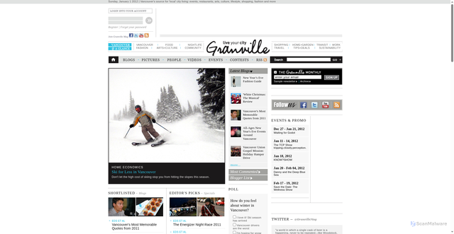 Security scan screenshot of https://granvilleonline.ca