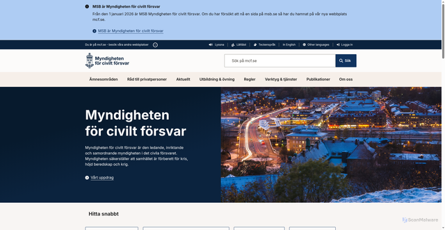 Security scan screenshot of https://www.mcf.se