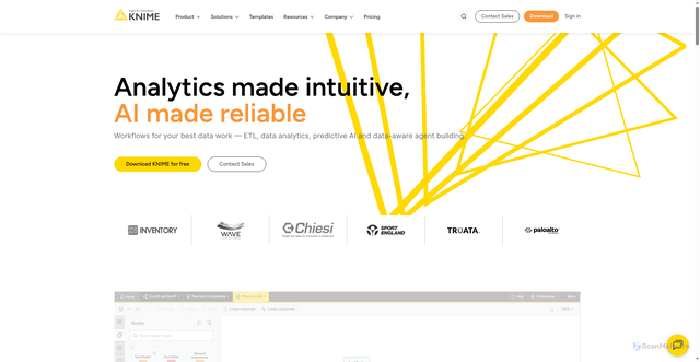 Security scan screenshot of https://update.knime.com