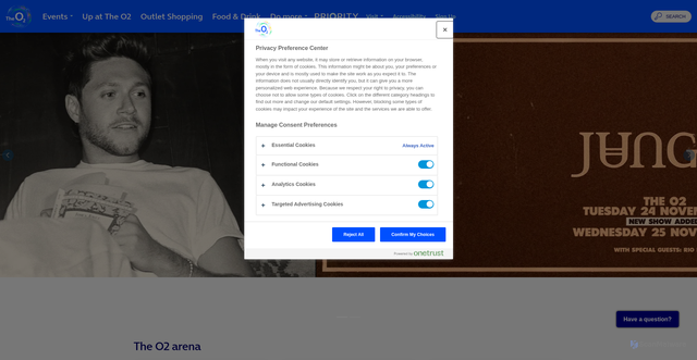 Security scan screenshot of https://theo2.co.uk