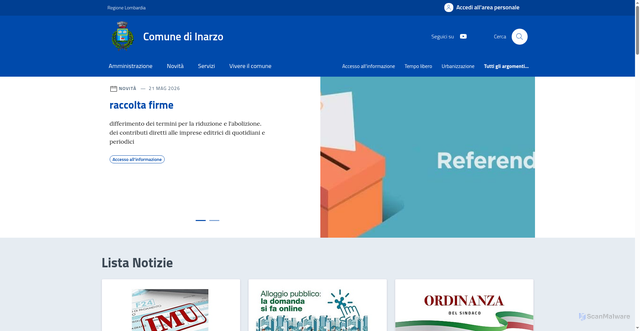 Security scan screenshot of https://www.comune.inarzo.va.it