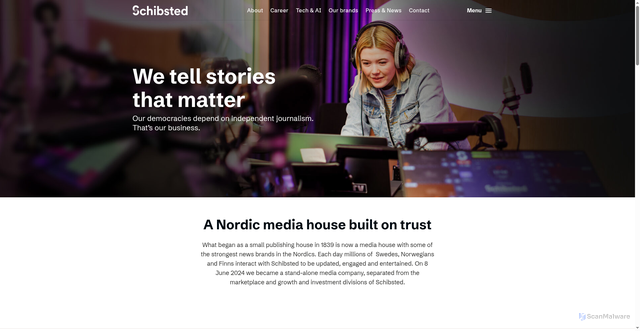 Security scan screenshot of https://schibsted.digital