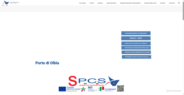 Security scan screenshot of https://www.adspmaredisardegna.it/
