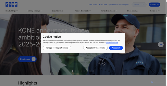 Security scan screenshot of https://kone.ba