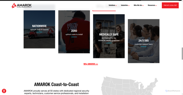 Security scan screenshot of https://amarok.com