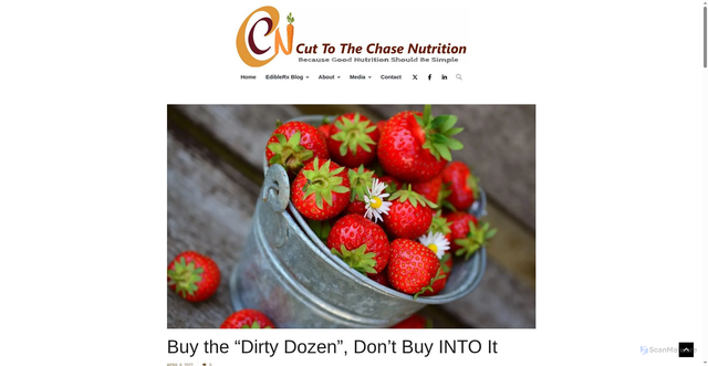 Security scan screenshot of https://cuttothechasenutrition.com/buy-the-dirty-dozen-dont-buy-into-it/