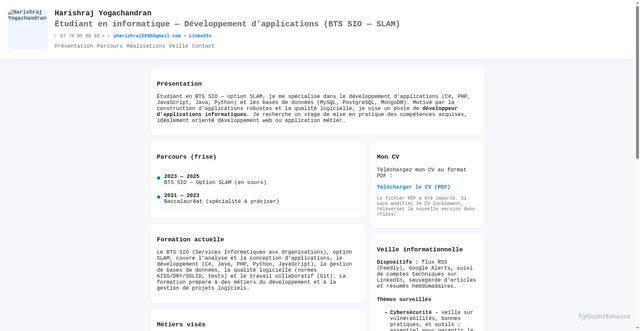 Security scan screenshot of https://portfolioharishraj-uosb7ub03t.edgeone.app/