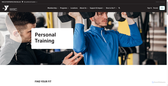 Security scan screenshot of https://ymcadallas.org/programs/health-and-fitness/personal-training