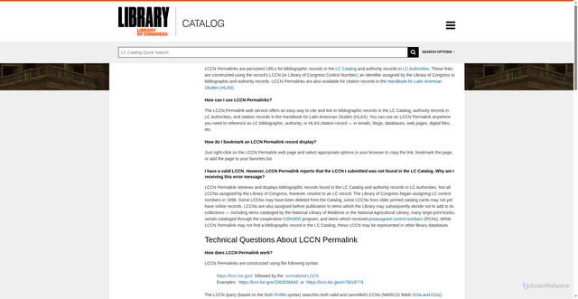 Security scan screenshot of https://lccn.loc.gov