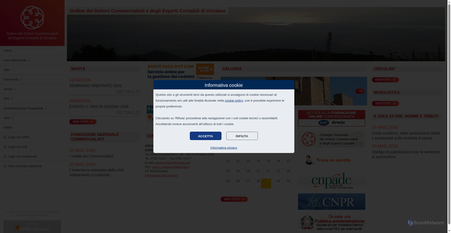 Security scan screenshot of https://www.oristano.odcec.com