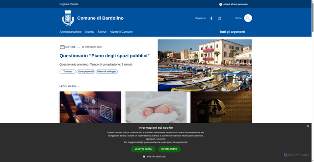 Security scan screenshot of https://www.comune.bardolino.vr.it/it