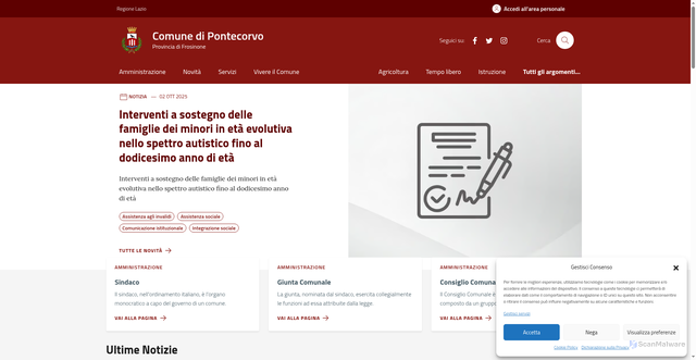 Security scan screenshot of https://comune.pontecorvo.fr.it/
