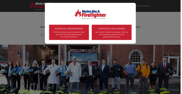 Security scan screenshot of https://makemeafirefighter.org/