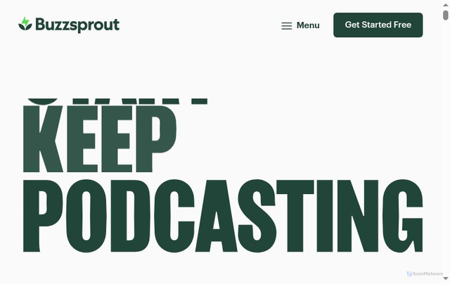 Security scan screenshot of https://www.buzzsprout.com/
