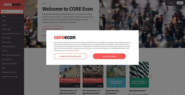 Security scan screenshot of https://www.core-econ.org/