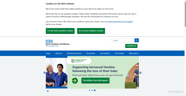 Security scan screenshot of https://northcheshireandmersey.nhs.uk/