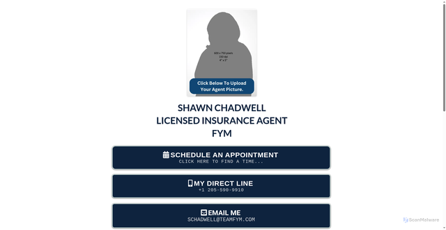 Security scan screenshot of https://schadwell.my-agent-appt.com/digital-business-card