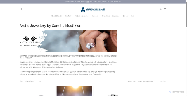 Security scan screenshot of https://arcticjewellery.se