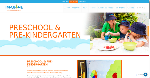 Security scan screenshot of https://www.imaginechild.com/programs/preschool-prekindergarten/