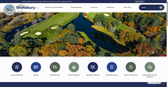 Security scan screenshot of https://tewksbury-ma.gov/
