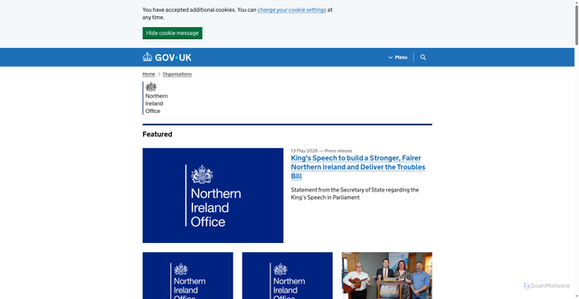 Security scan screenshot of http://www.nio.gov.uk