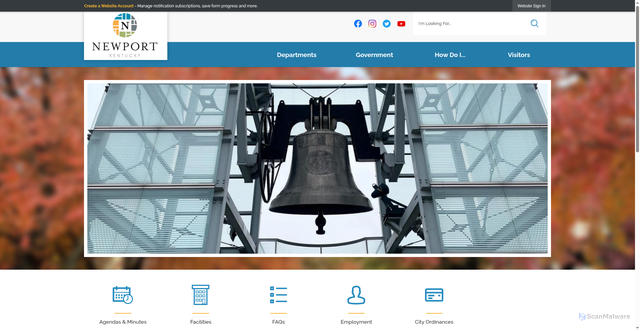Security scan screenshot of https://newportky.gov/
