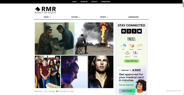 Security scan screenshot of https://respectmyregion.com/paul-thomas-anderson-movies-ranked-2025/