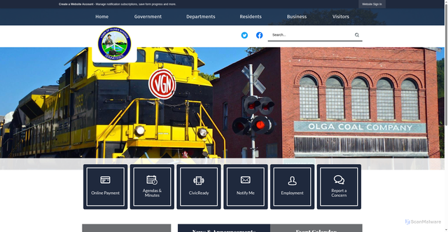 Security scan screenshot of https://oliversprings-tn.gov/